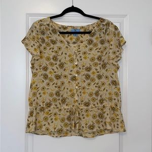 Cece Yellow Floral Shirt